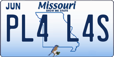 MO license plate PL4L4S