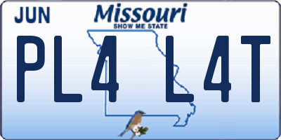 MO license plate PL4L4T