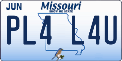 MO license plate PL4L4U
