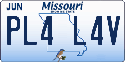 MO license plate PL4L4V