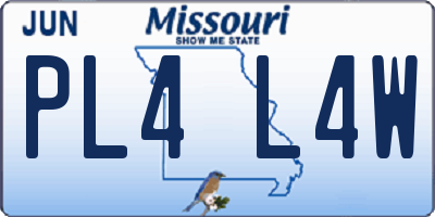 MO license plate PL4L4W