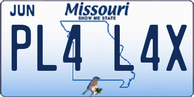 MO license plate PL4L4X