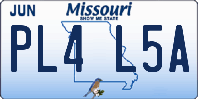 MO license plate PL4L5A
