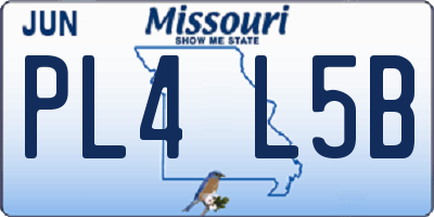 MO license plate PL4L5B