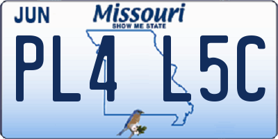 MO license plate PL4L5C