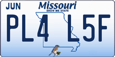 MO license plate PL4L5F