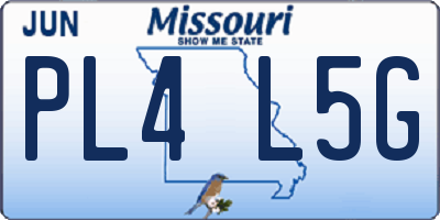 MO license plate PL4L5G