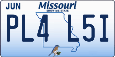 MO license plate PL4L5I