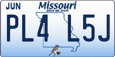 MO license plate PL4L5J