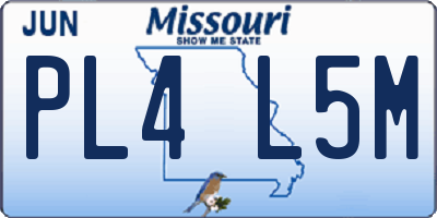 MO license plate PL4L5M
