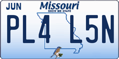 MO license plate PL4L5N