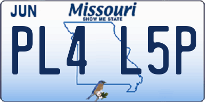 MO license plate PL4L5P