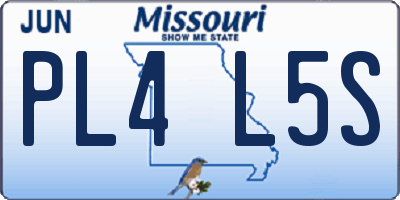 MO license plate PL4L5S