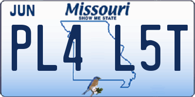 MO license plate PL4L5T