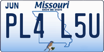 MO license plate PL4L5U
