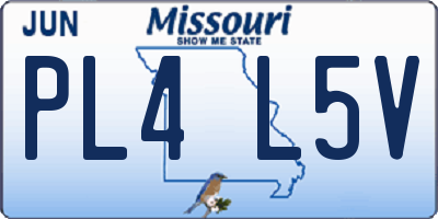 MO license plate PL4L5V