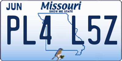 MO license plate PL4L5Z