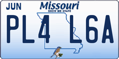 MO license plate PL4L6A
