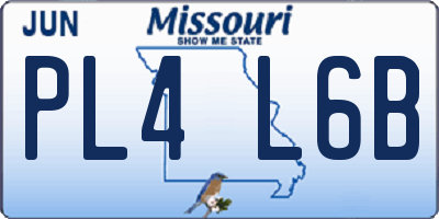 MO license plate PL4L6B
