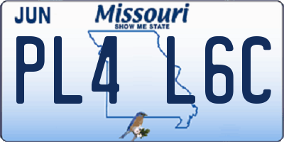 MO license plate PL4L6C