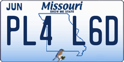 MO license plate PL4L6D