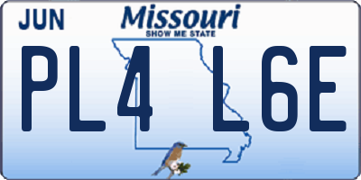 MO license plate PL4L6E