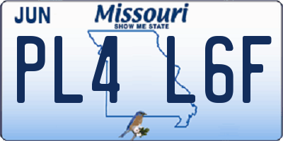 MO license plate PL4L6F