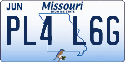 MO license plate PL4L6G