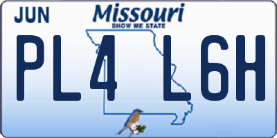 MO license plate PL4L6H