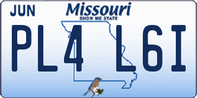 MO license plate PL4L6I