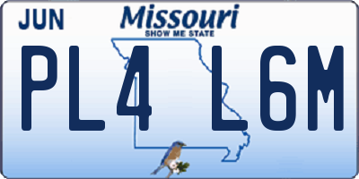 MO license plate PL4L6M