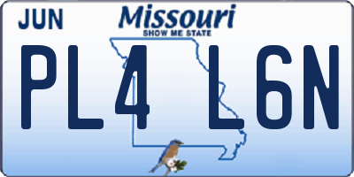 MO license plate PL4L6N