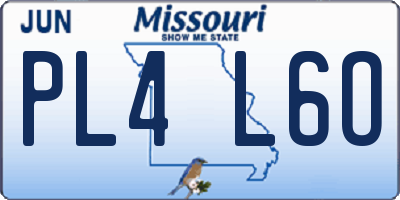 MO license plate PL4L6O