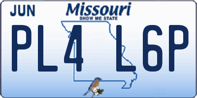 MO license plate PL4L6P