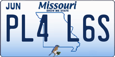 MO license plate PL4L6S