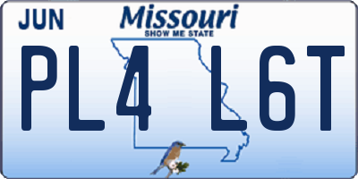 MO license plate PL4L6T