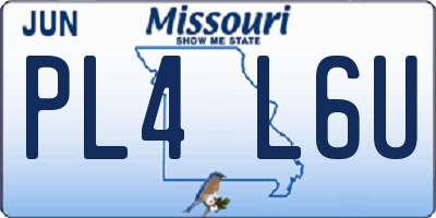 MO license plate PL4L6U