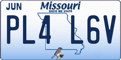 MO license plate PL4L6V