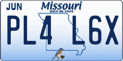 MO license plate PL4L6X