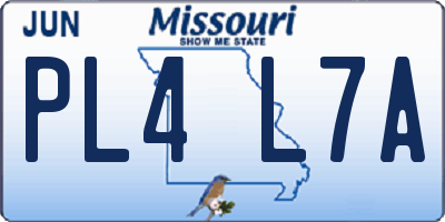 MO license plate PL4L7A