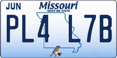 MO license plate PL4L7B