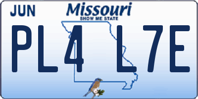 MO license plate PL4L7E