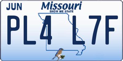 MO license plate PL4L7F