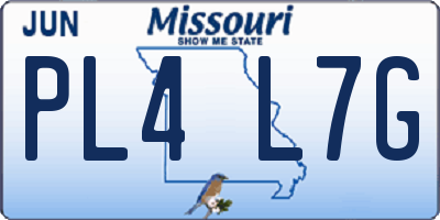 MO license plate PL4L7G