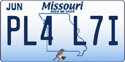 MO license plate PL4L7I