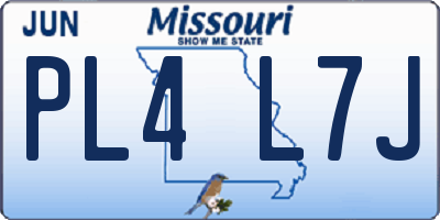 MO license plate PL4L7J