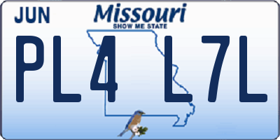 MO license plate PL4L7L