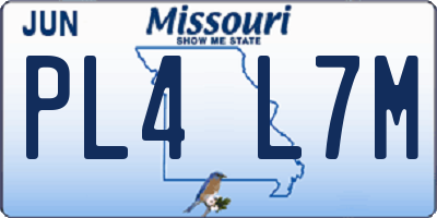 MO license plate PL4L7M