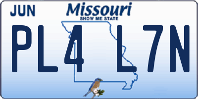 MO license plate PL4L7N