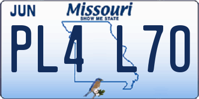 MO license plate PL4L7O